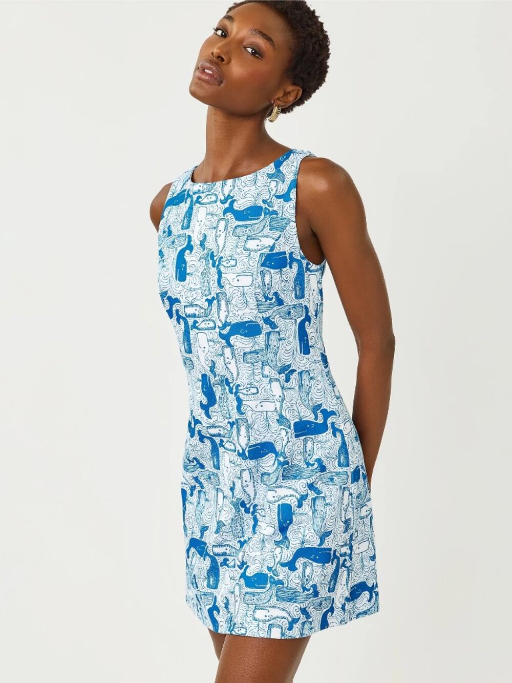 NWT Lilly Pulitzer Oriana Shift Romper - Nassau Blue Thar She Blows, SZ 2